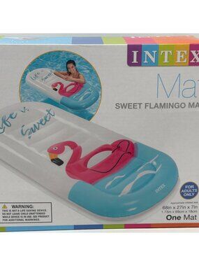 Intex Sweet Flamingo Inflatable Pool Mat 68"x27"x7" Adults Only Pink & Blue